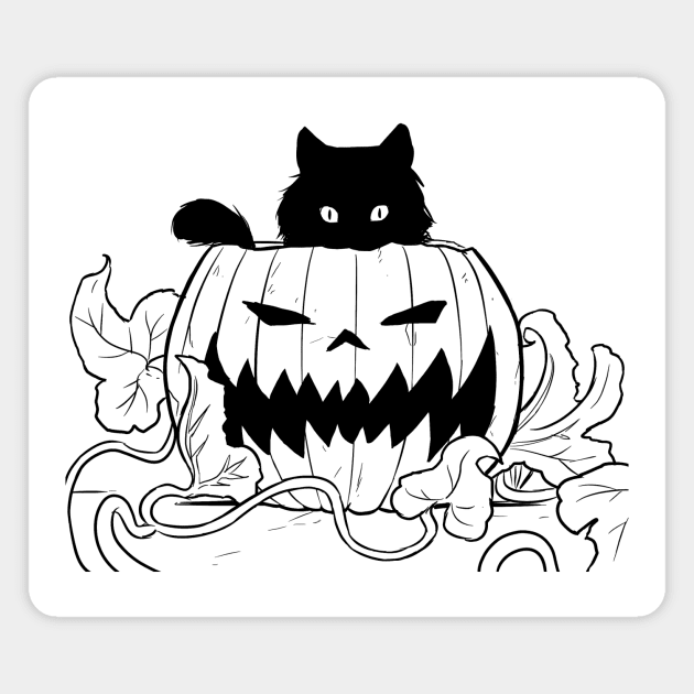 Halloween cat Magnet by Brenna-Ivy Art